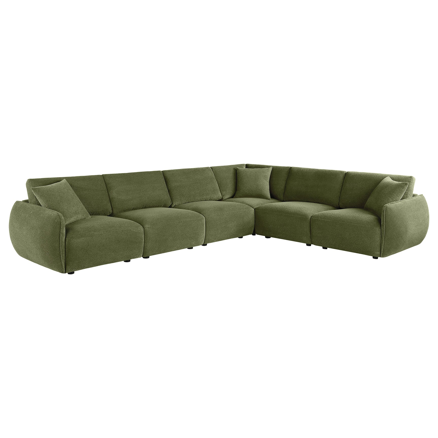 Elysia Green 6-piece Chenille Upholstered Modular Sectional Sofa - Ornate Home