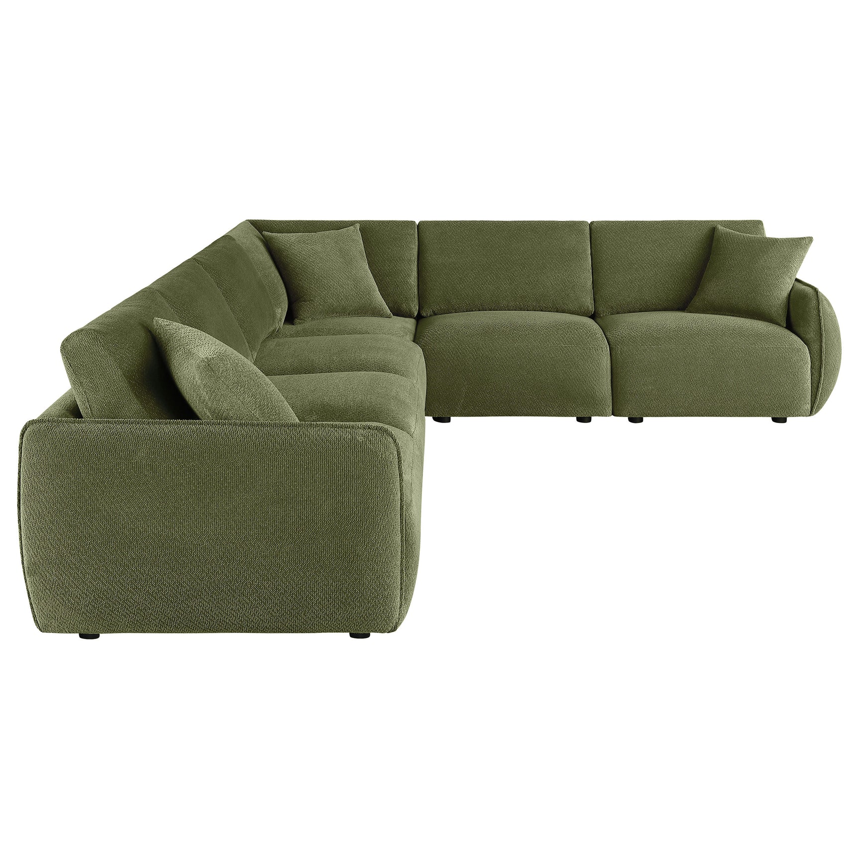 Elysia Green 6-piece Chenille Upholstered Modular Sectional Sofa - Ornate Home