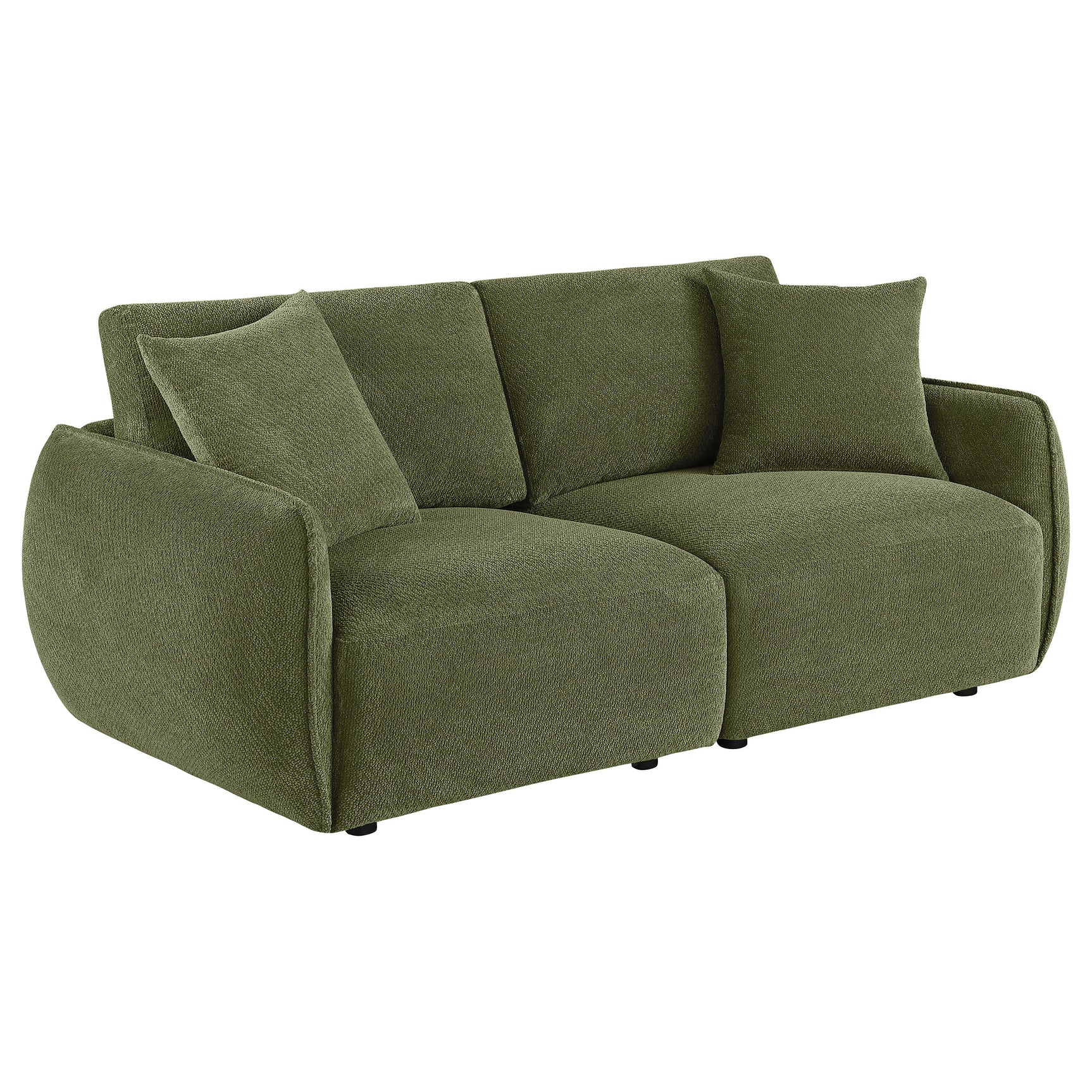 Elysia Green Chenille Upholstered Modular Lounge Loveseat - Ornate Home