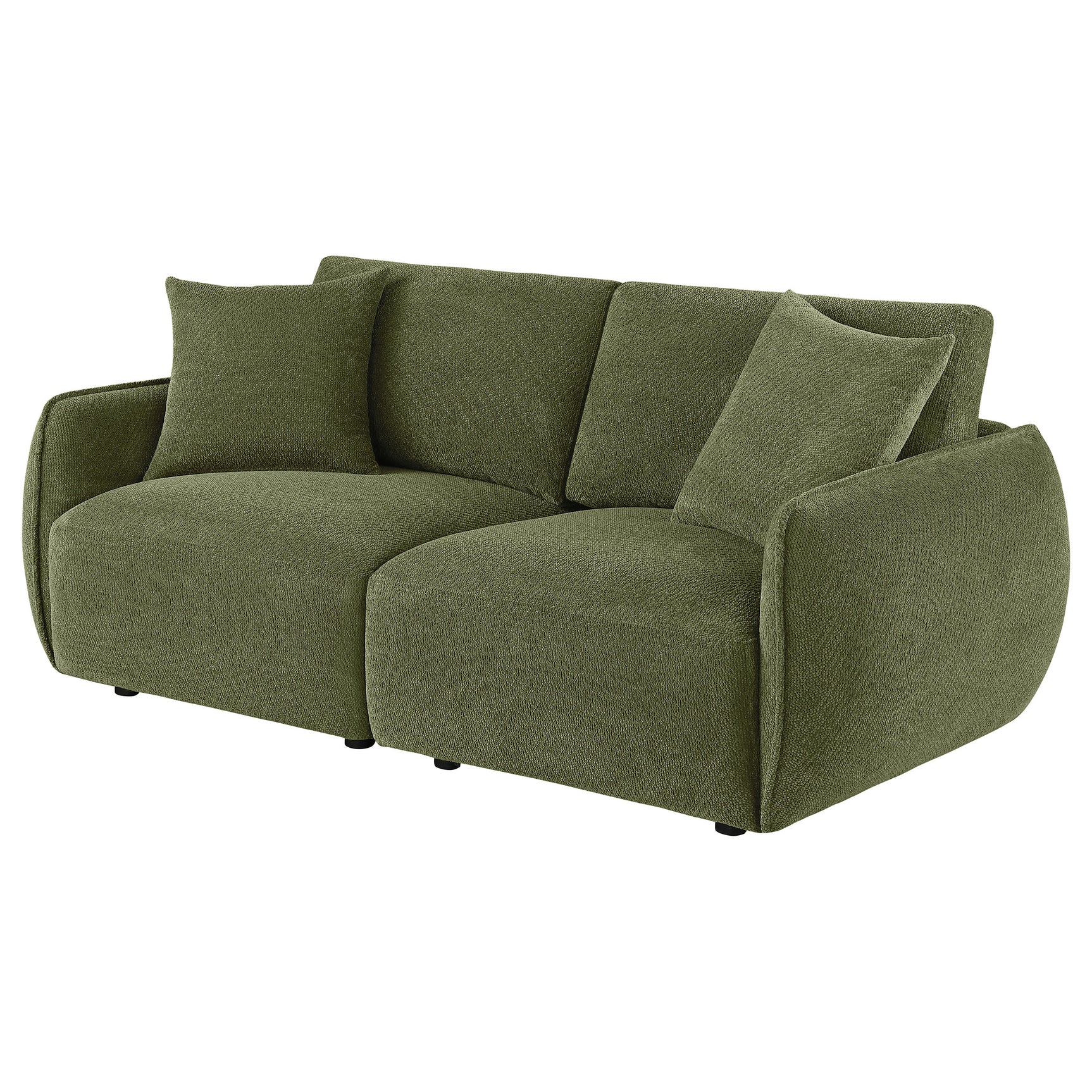 Elysia Green Chenille Upholstered Modular Lounge Loveseat - Ornate Home