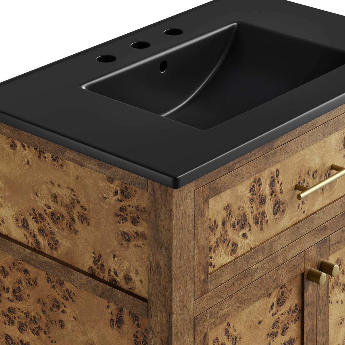 Elysian Black/Brown 30" Wood Bathroom Vanity - Ornate Home