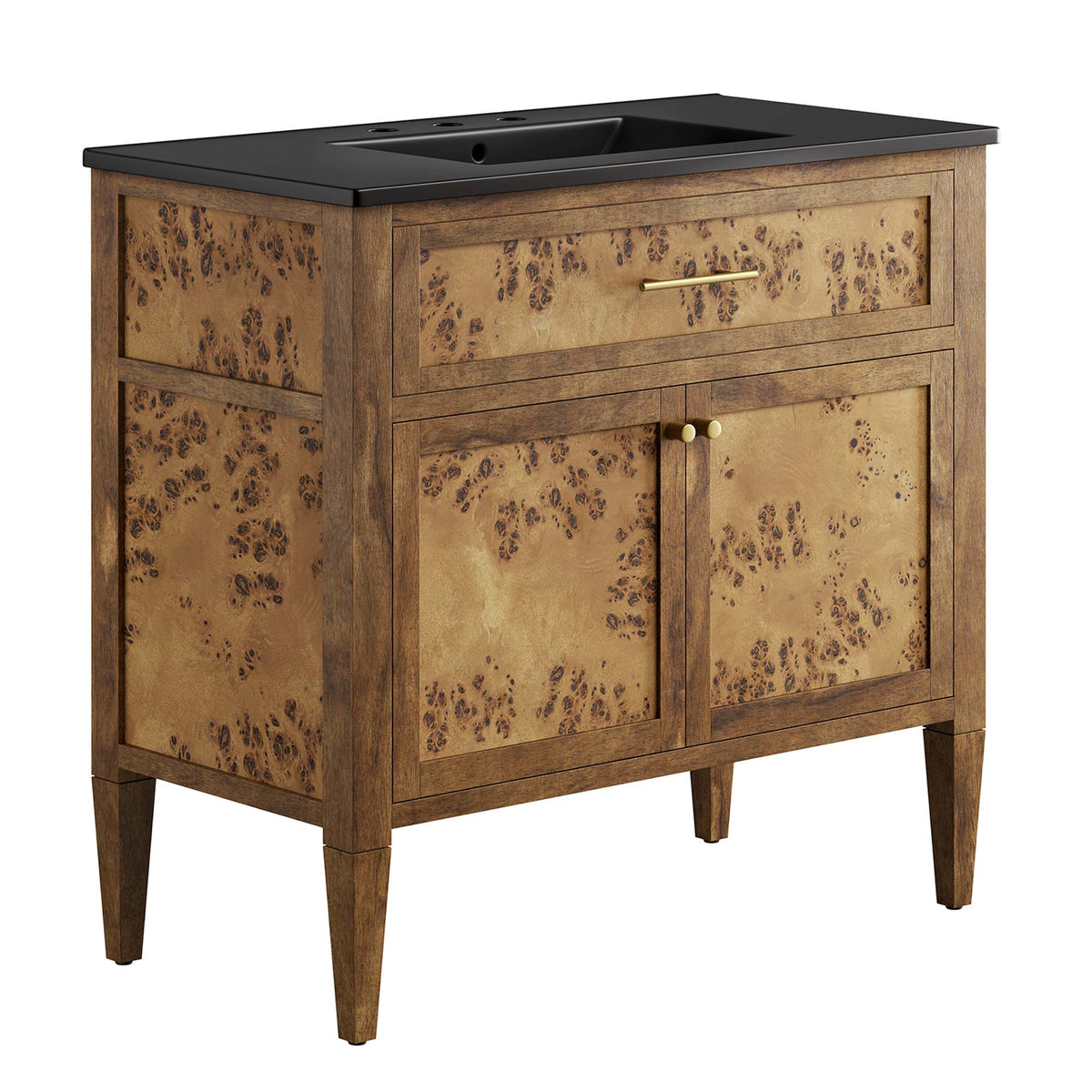 Elysian Black/Brown 36" Wood Bathroom Vanity - Ornate Home