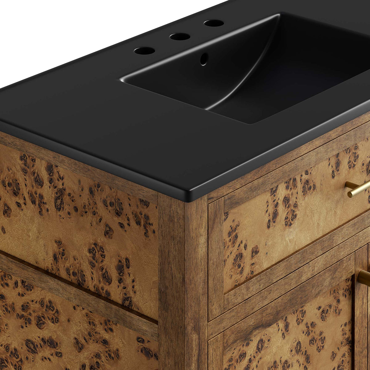 Elysian Black/Brown 36" Wood Bathroom Vanity - Ornate Home