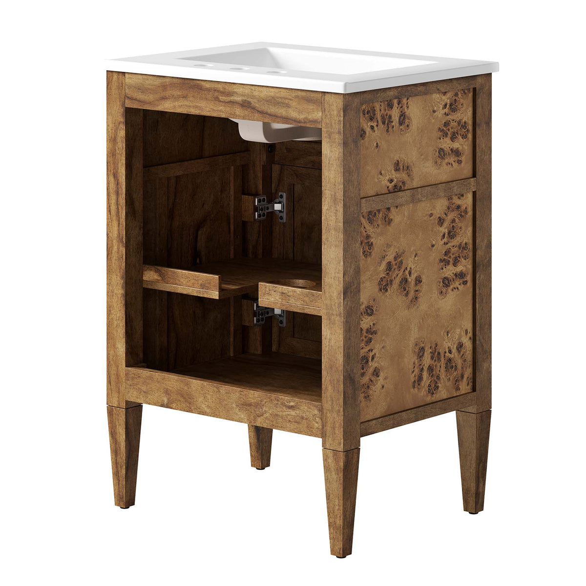 Elysian White/Brown 24" Wood Bathroom Vanity - Ornate Home