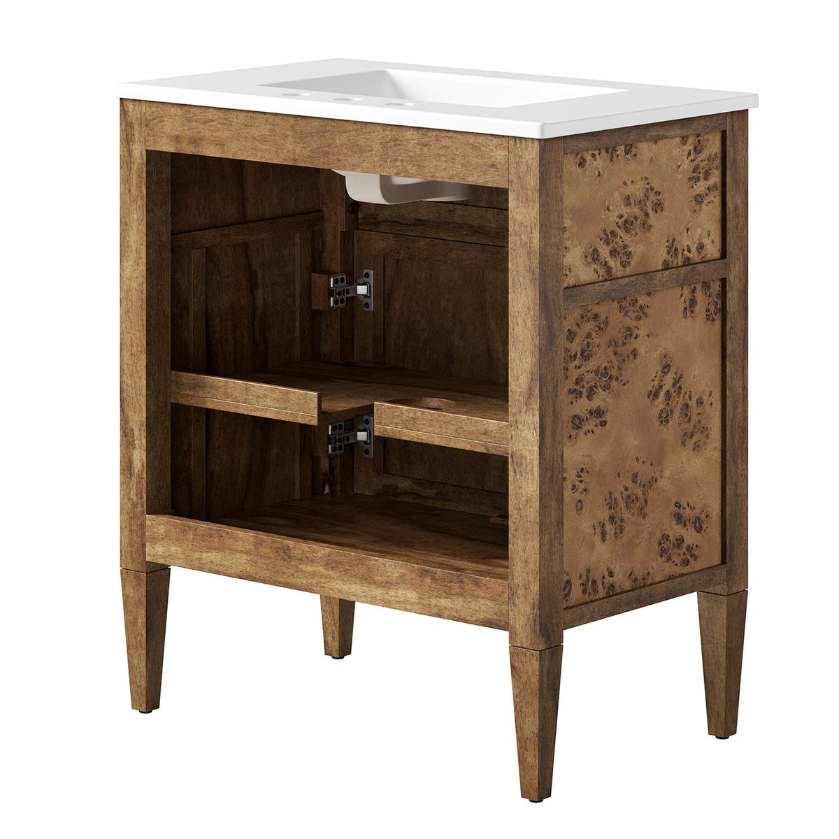 Elysian White/Brown 30" Wood Bathroom Vanity - Ornate Home