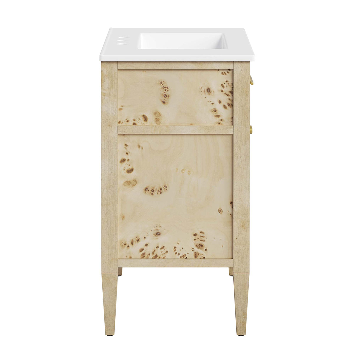 Elysian White/Burl 30" Wood Bathroom Vanity - Ornate Home
