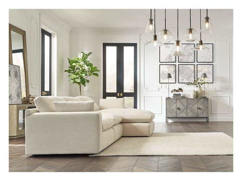 Elyza Linen 3pc Sectional Sofa w/ RAF Corner Chaise (Online Special Price) - Ornate Home