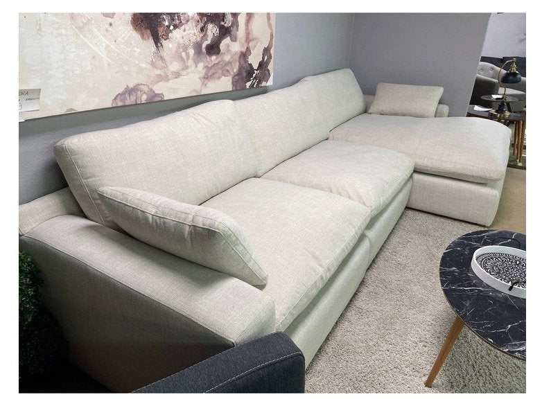 Elyza Linen 3pc Sectional Sofa w/ RAF Corner Chaise (Online Special Price) - Ornate Home