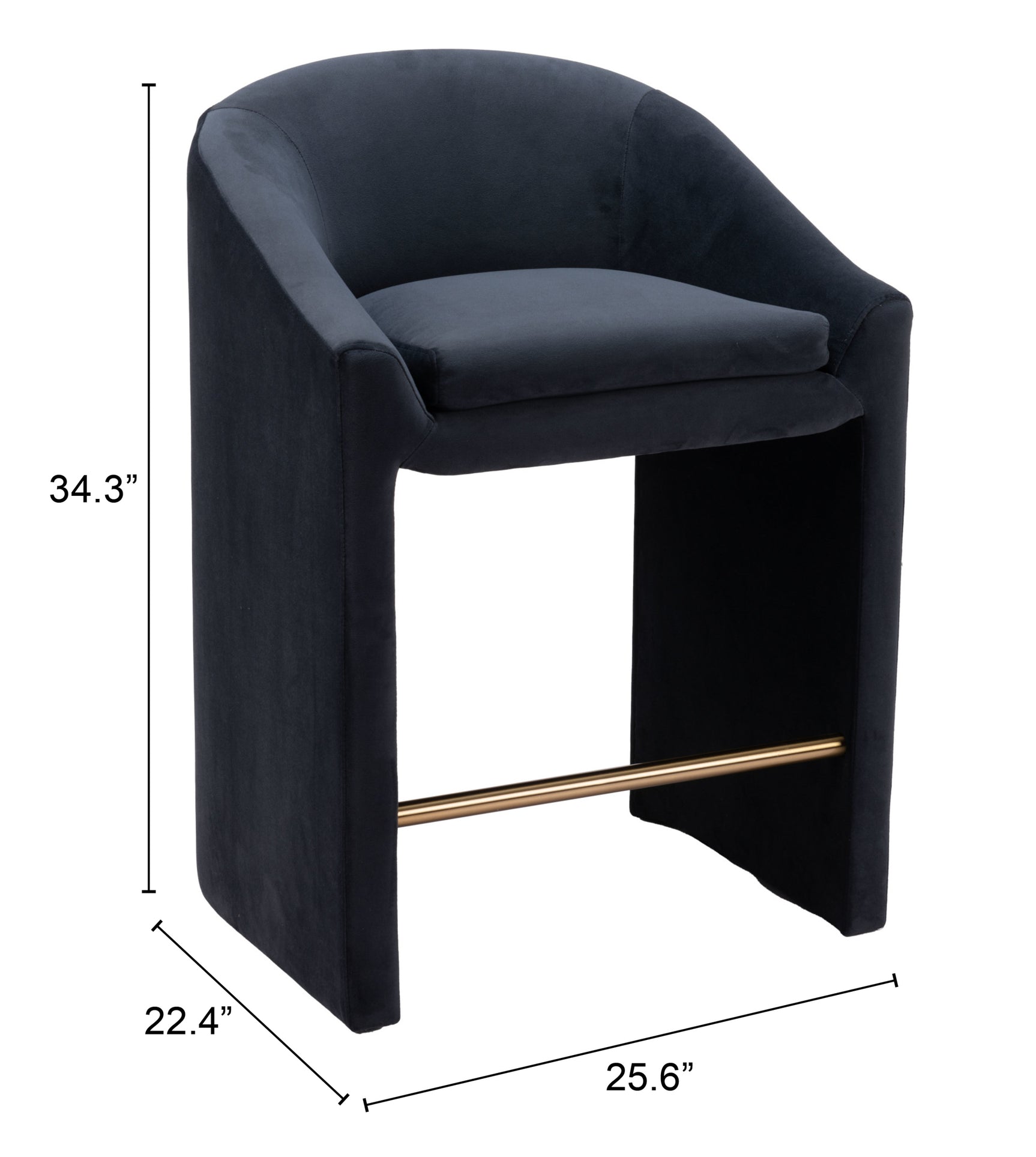 Emas Midnight Gray Counter Stool - Ornate Home