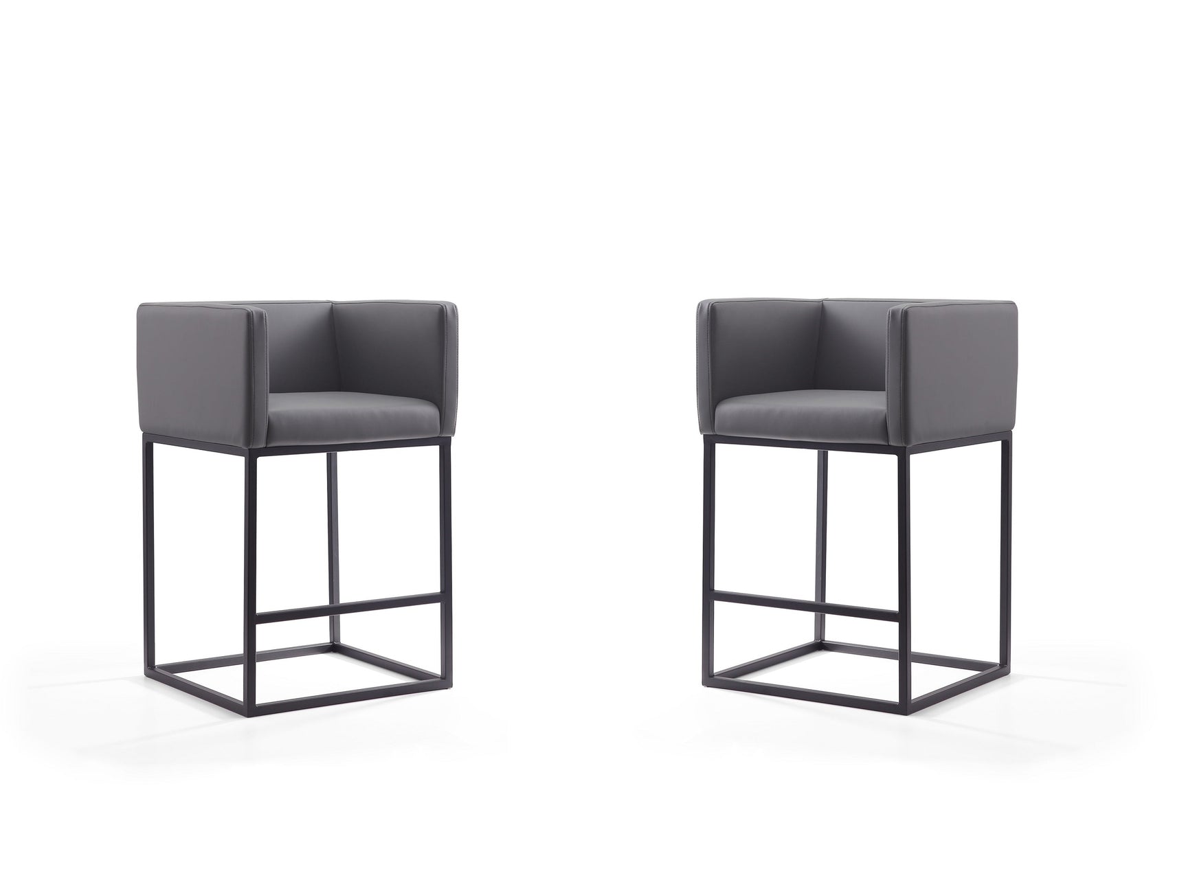 Embassy Counter Stool in Grey and Black (set of 2) - Ornate Home