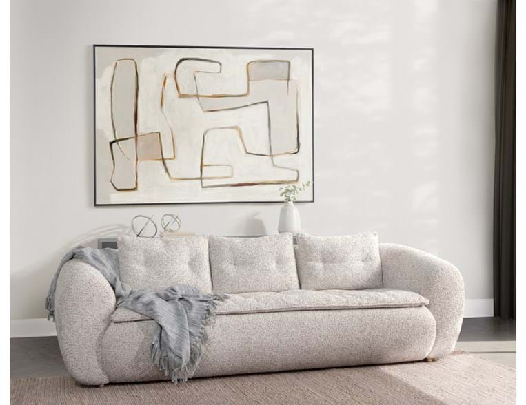 Ember Cream White Upholstered Sofa - Ornate Home