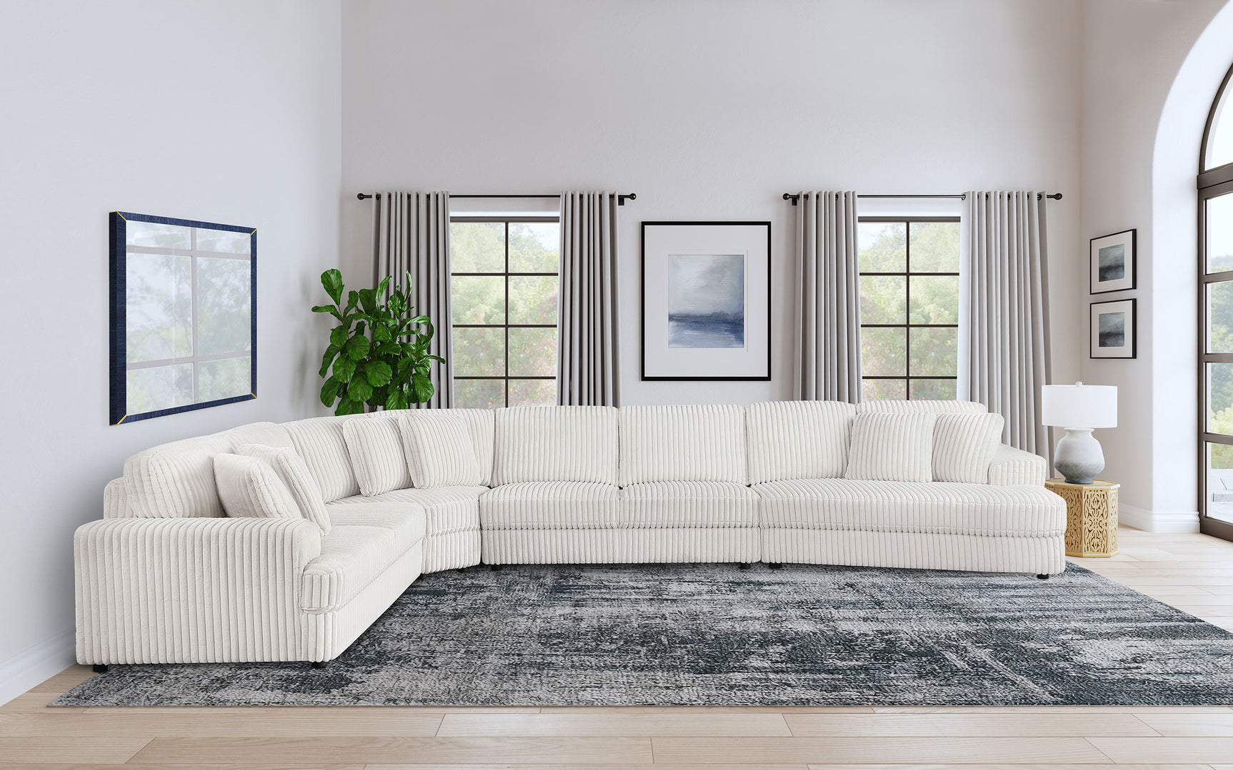 Emberson Ivory 4-piece Sectional Sofa - Ornate Home