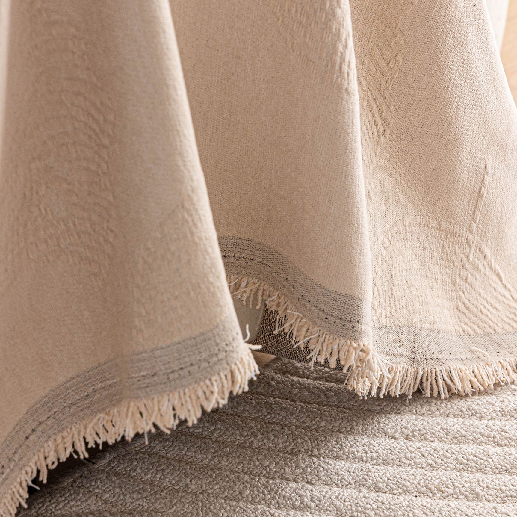 Embossed Leaf Pattern Couch Cover Throw Blanket, Japandi Furniture Cover Protector - Ornate Home