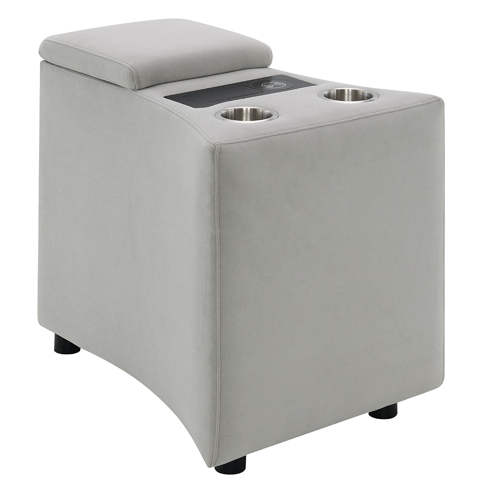 Emee Gray Corduroy Console w/USB - Ornate Home
