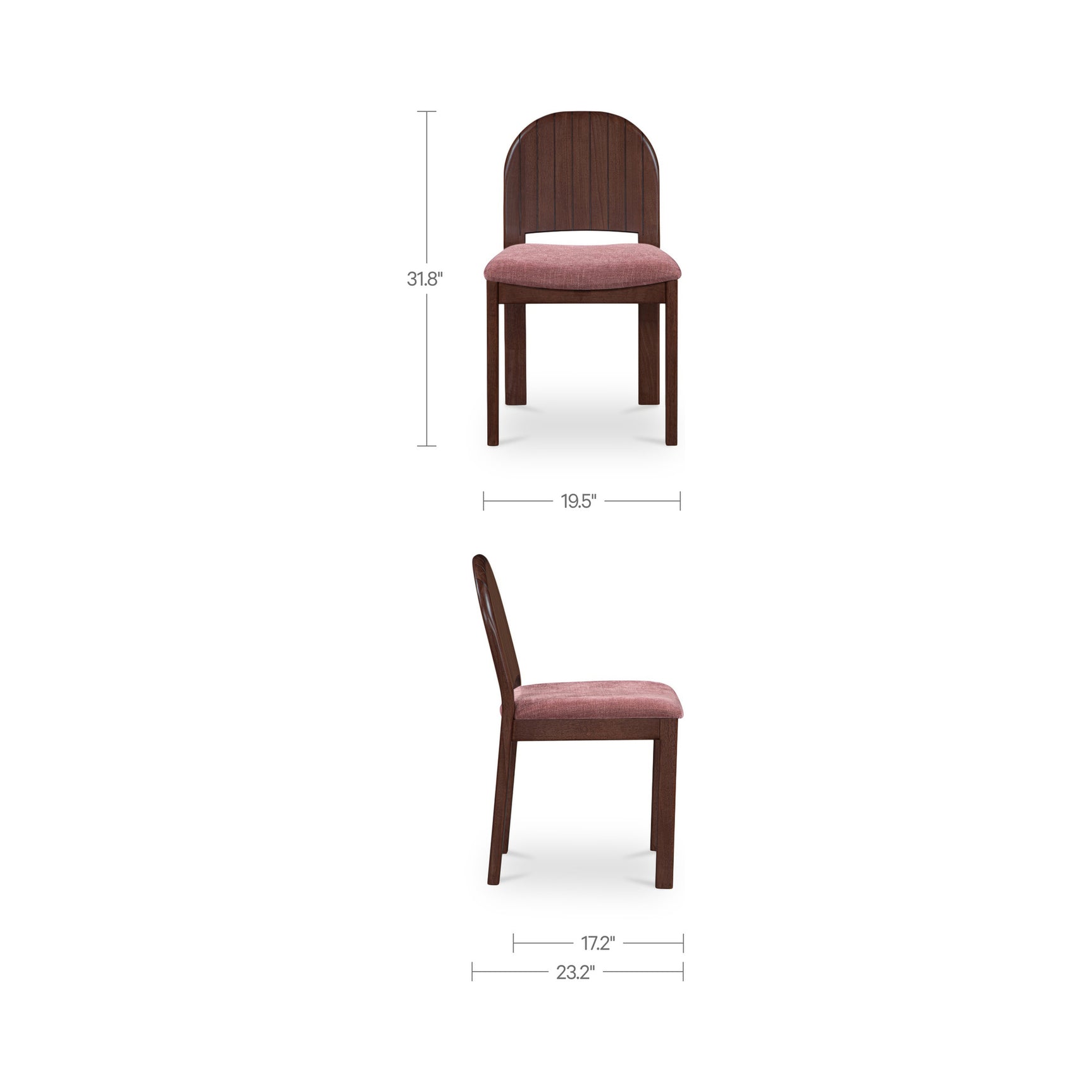 Emil Berry/Natural Walnut Dining Chair (Set of 2) - Ornate Home