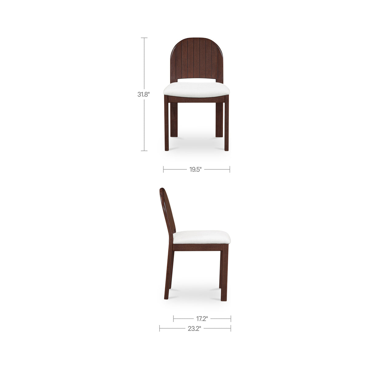 Emil Cream/Natural Walnut Dining Chair (Set of 2) - Ornate Home