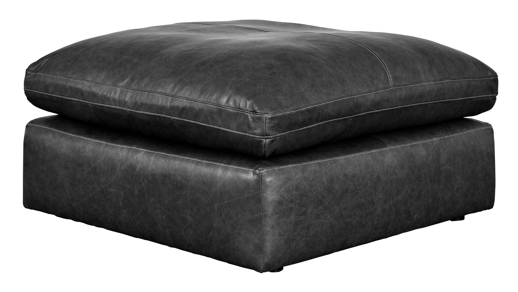 Emilia Black Leather 2pc Modular Sectional Loveseat (Online Special Price) - Ornate Home