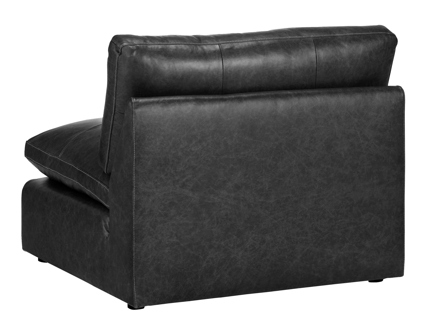 Emilia Black Leather 3pc Modular Sectional Sofa (Online Special Price) - Ornate Home