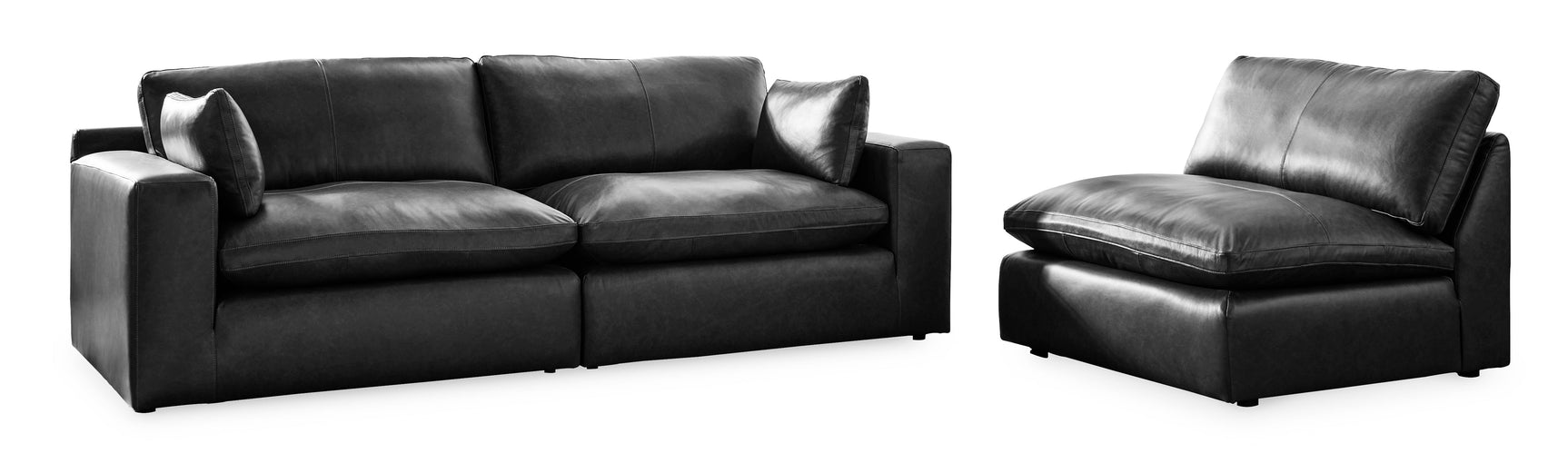 Emilia Black Leather Modular Sectional Units (Online Special Price) - Ornate Home