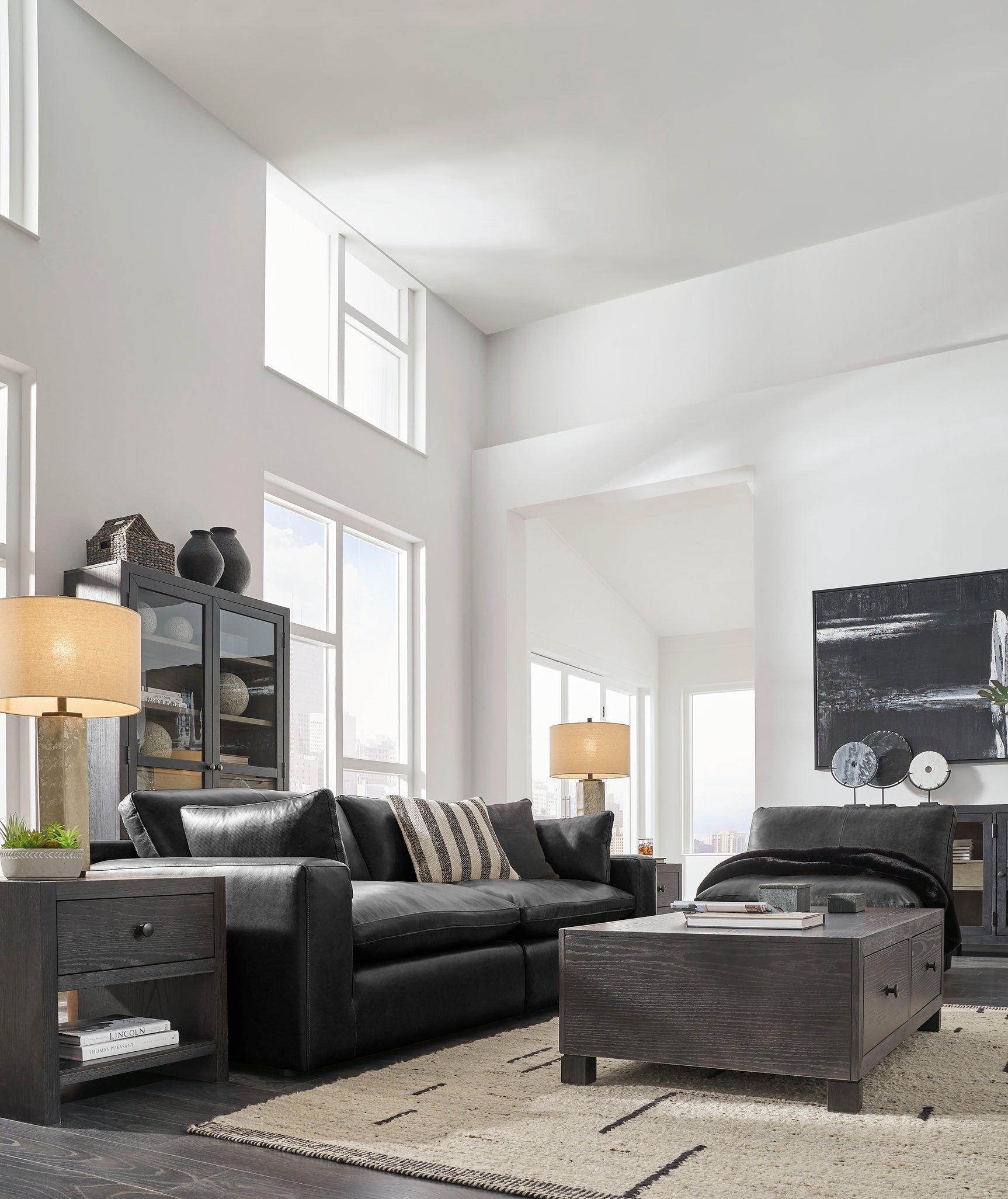 Emilia Black Leather Modular Sectional Units - Ornate Home