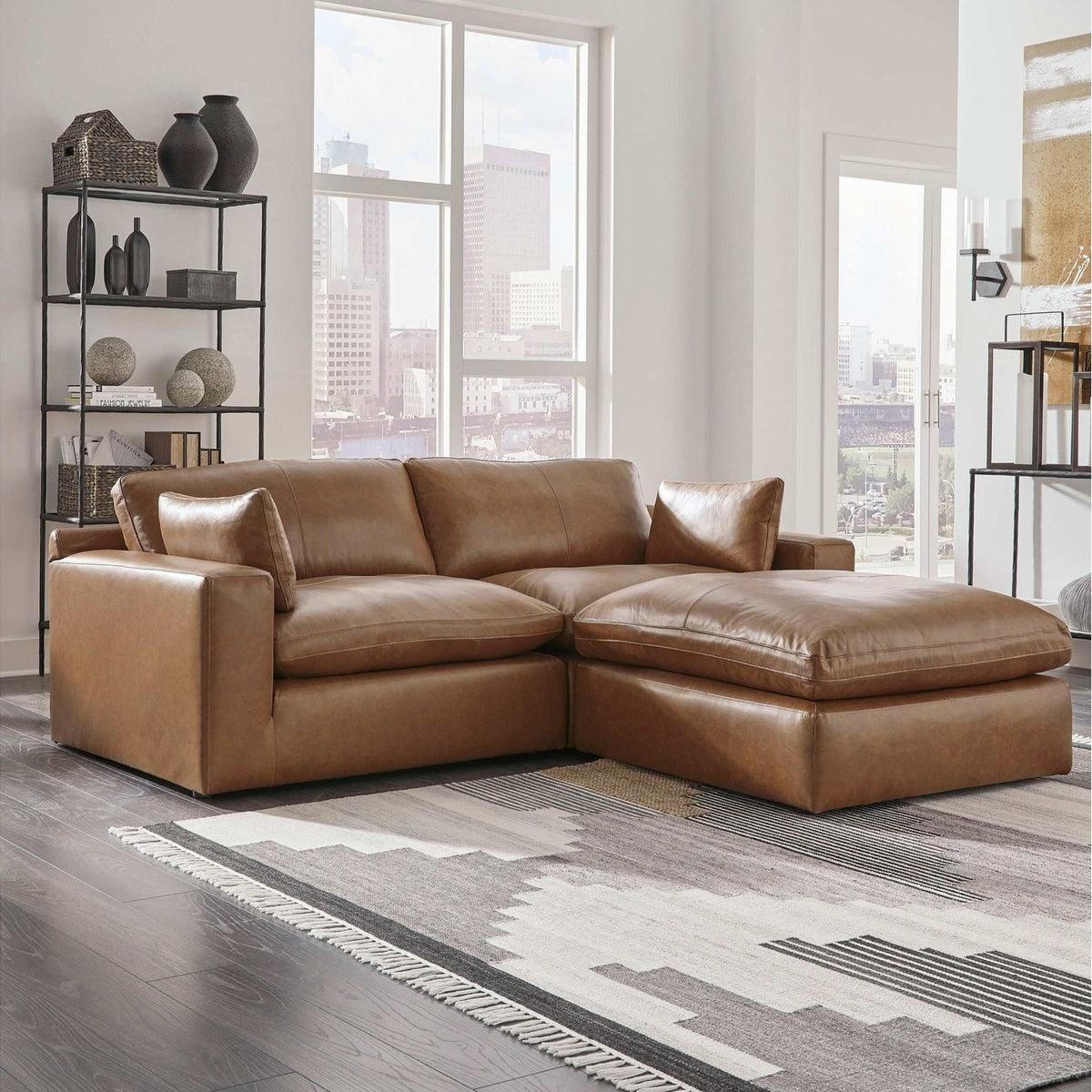 Ashley Emilia 3-Piece Modular Leather...