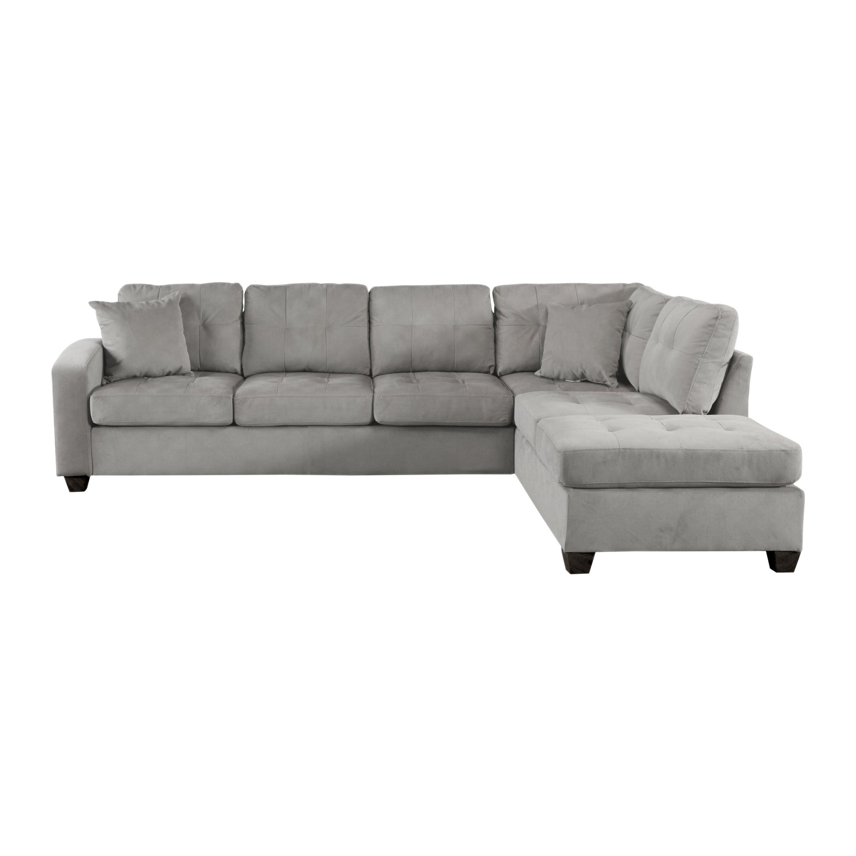 Emilio Taupe 3-Piece Reversible Sectional Ottoman - Ornate Home