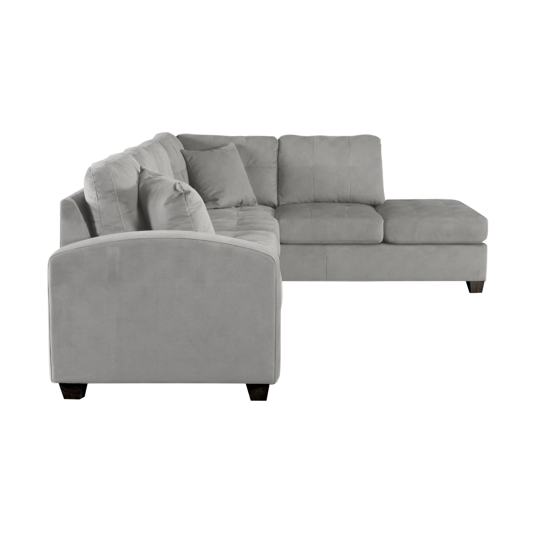 Emilio Taupe 3-Piece Reversible Sectional Ottoman - Ornate Home