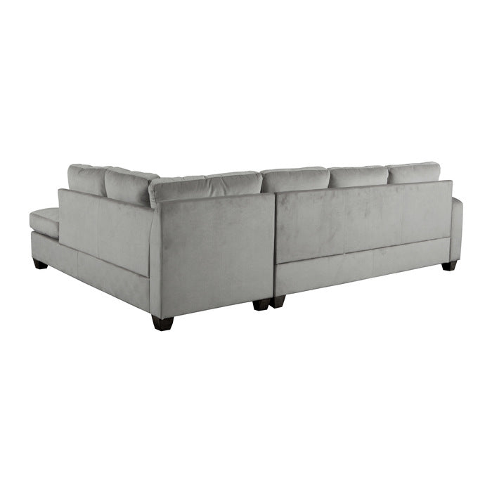 Emilio Taupe 3-Piece Reversible Sectional Ottoman - Ornate Home