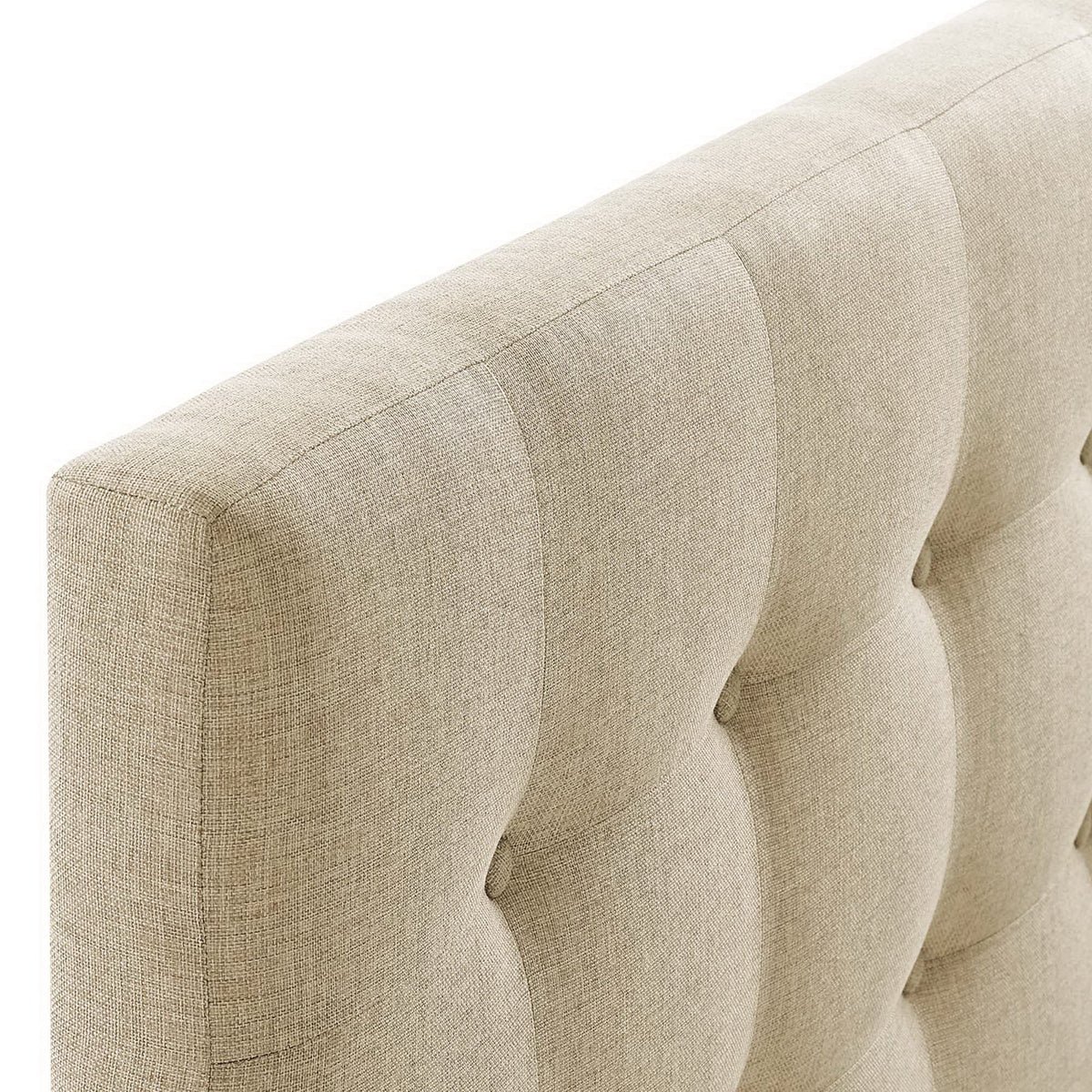 Emily Beige Upholstered Fabric King Headboard - Ornate Home