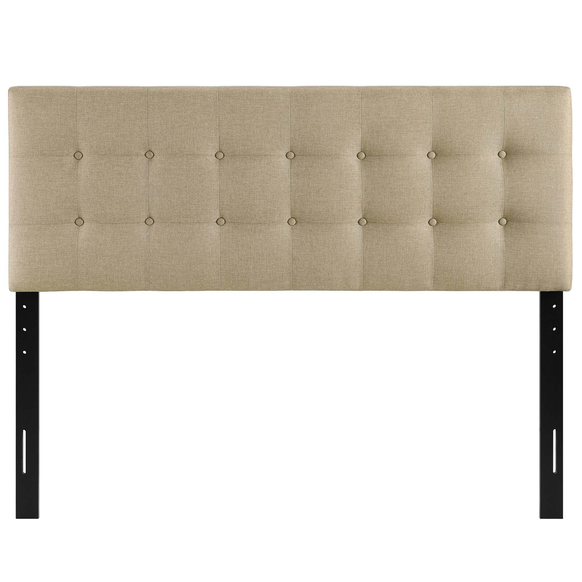 Emily Beige Upholstered Fabric King Headboard - Ornate Home