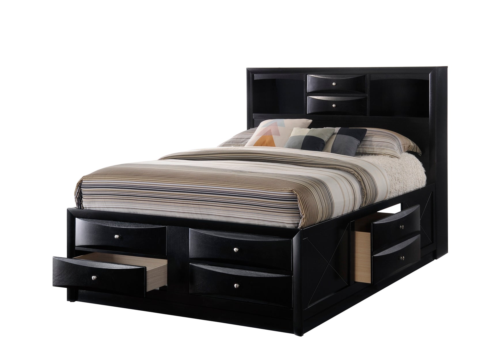 Emily Black Storage Platform Bedroom Set - Ornate Home