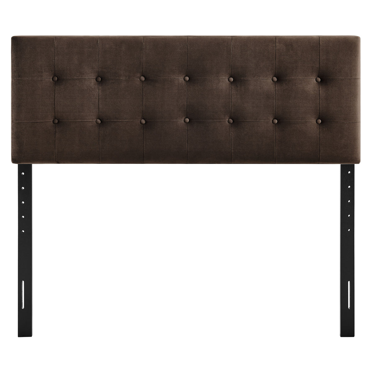 Emily Chocolate Brown Stain-Resistant Performance Velvet Queen Size Headboard - Ornate Home