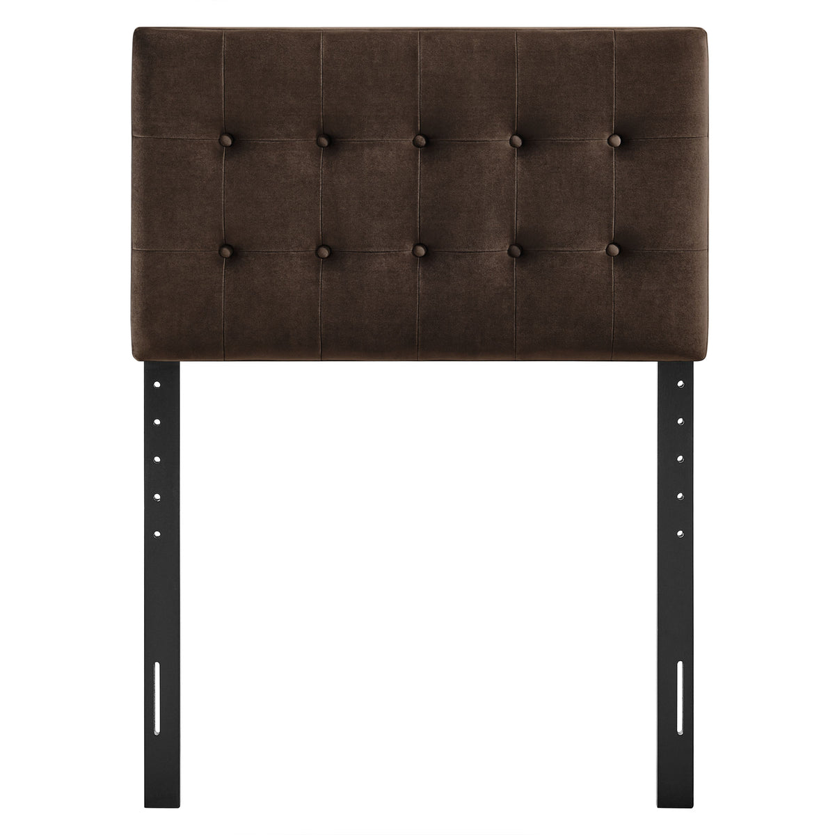 Emily Chocolate Brown Stain-Resistant Performance Velvet Twin Size Headboard - Ornate Home