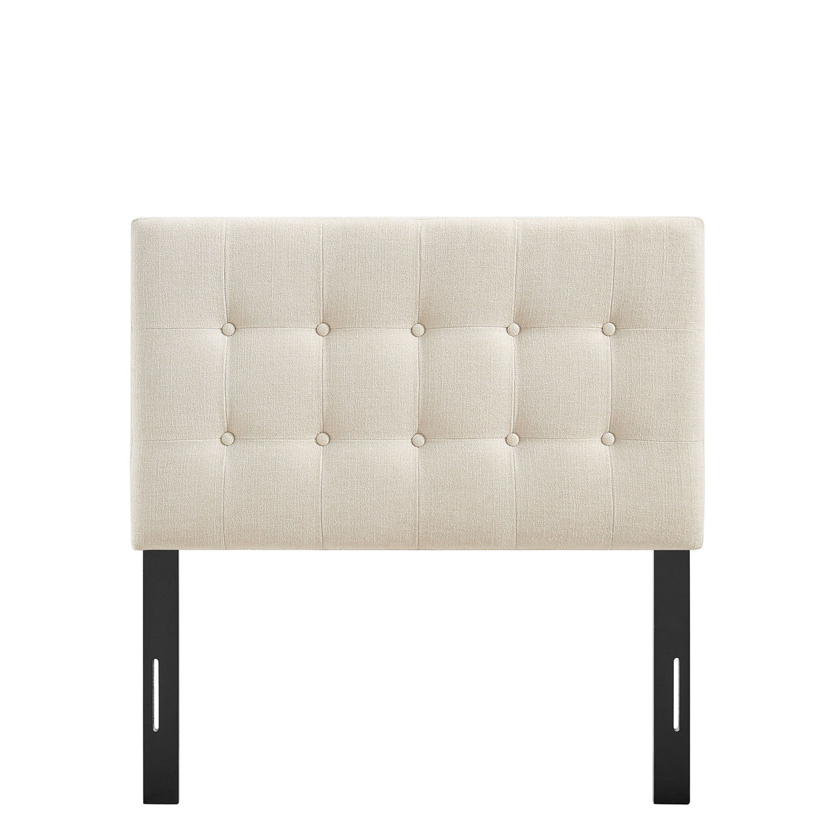 Emily Ecru Fabric Upholstered Twin Size Headboard - Ornate Home