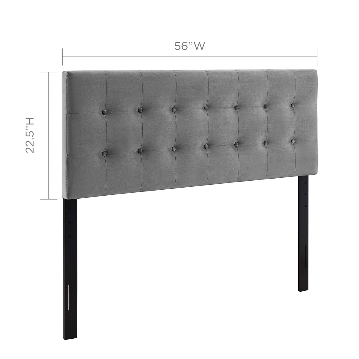 Emily Gray Biscuit Tufted Performance Velvet Full Headboard - Ornate Home