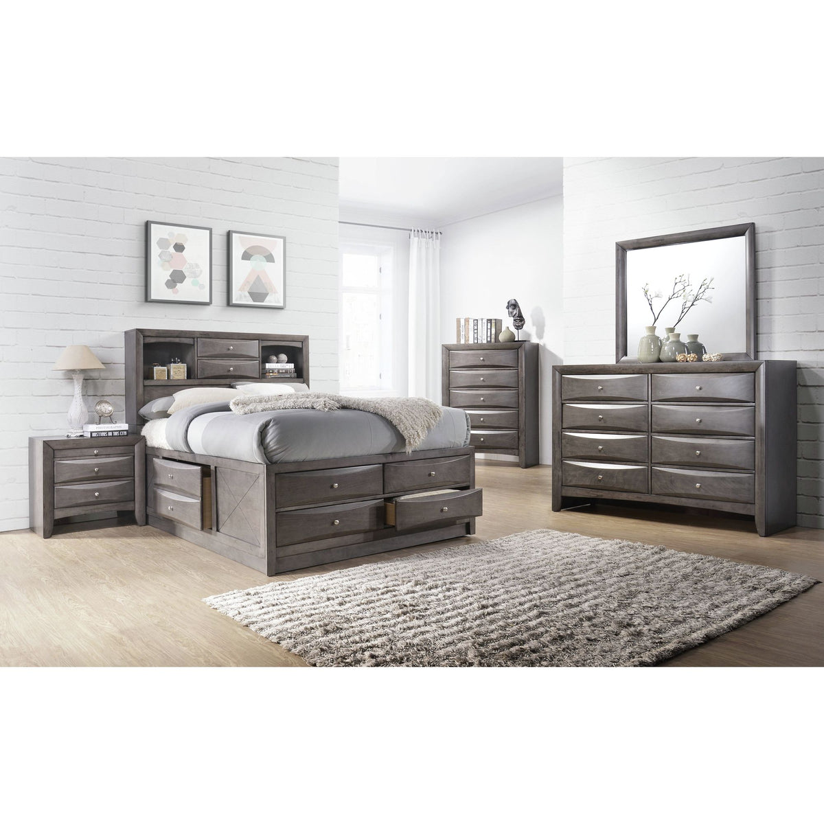 Emily Grey 5-Drawer Chest - Ornate Home
