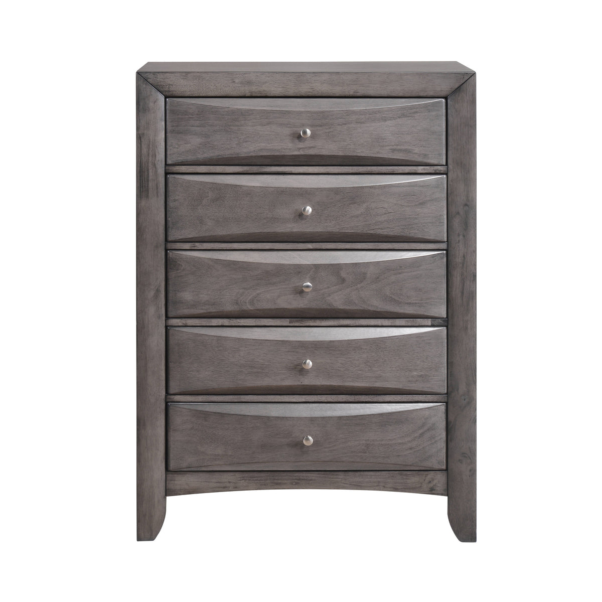 Emily Grey 5-Drawer Chest - Ornate Home