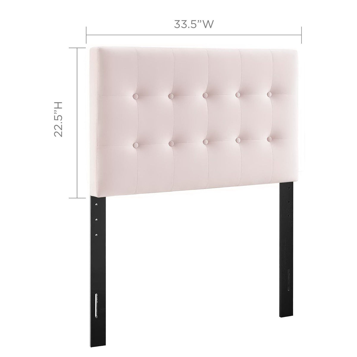 Emily Pink Biscuit Tufted Performance Velvet Twin Headboard - Ornate Home