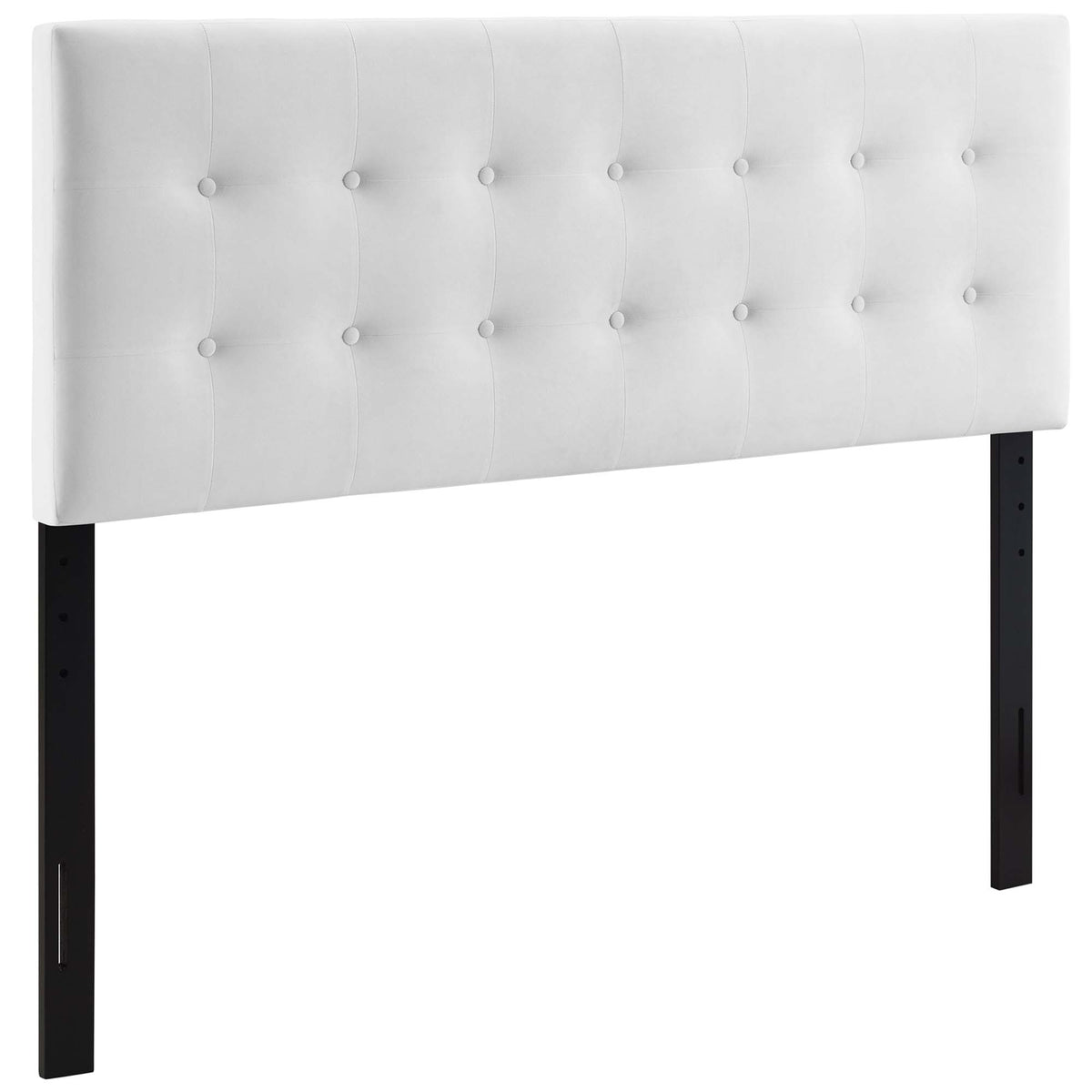 Emily White Biscuit Tufted Performance Velvet King Headboard - Ornate Home