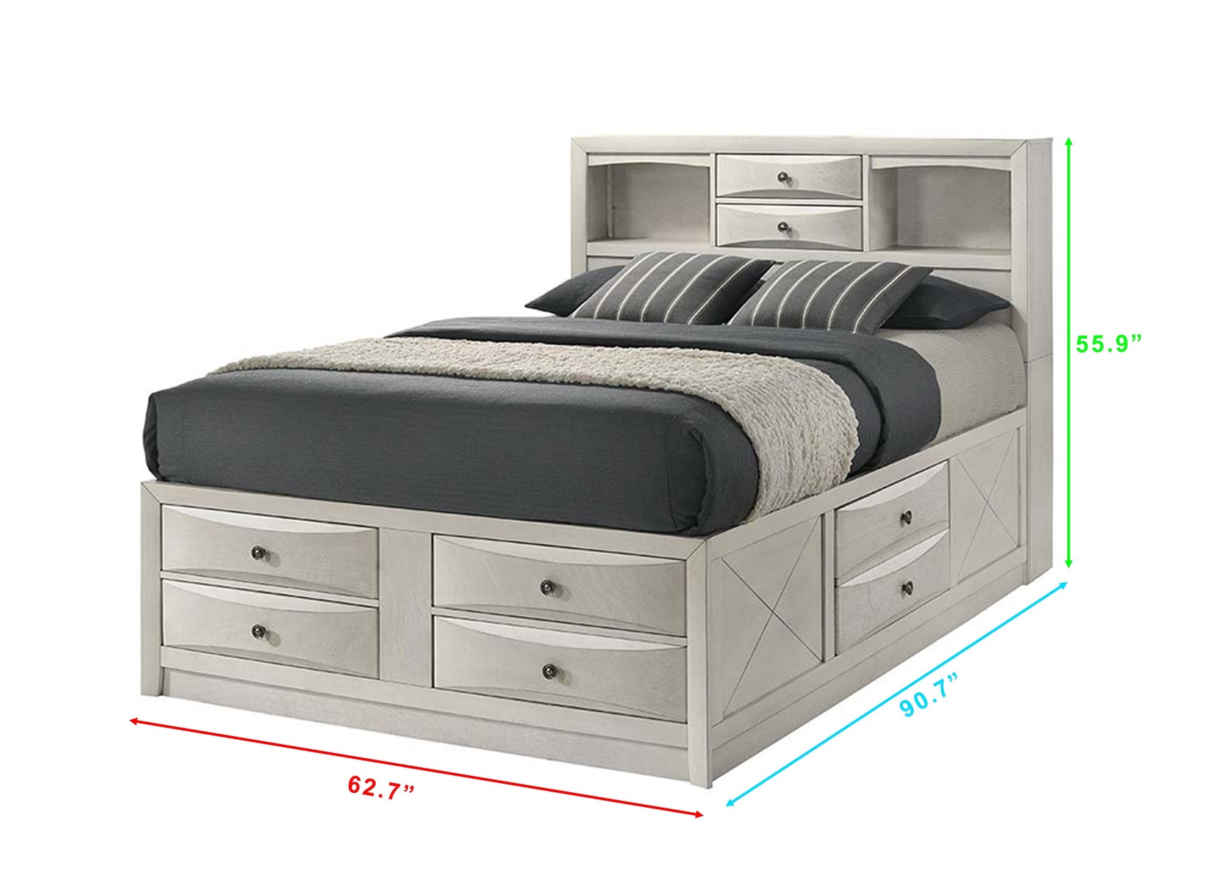 Emily White Storage Platform Bedroom Set - Ornate Home