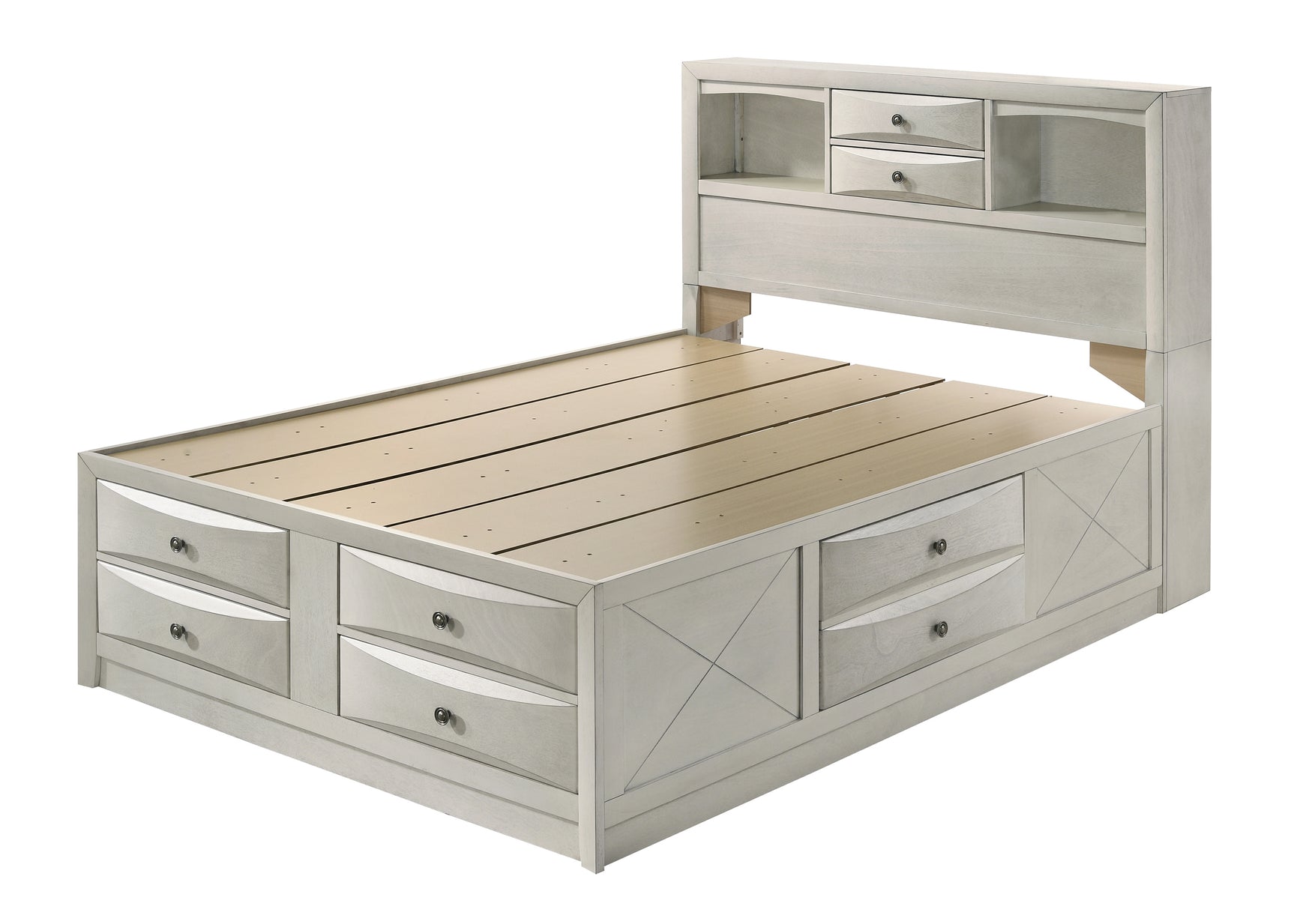 Emily White Storage Platform Bedroom Set - Ornate Home