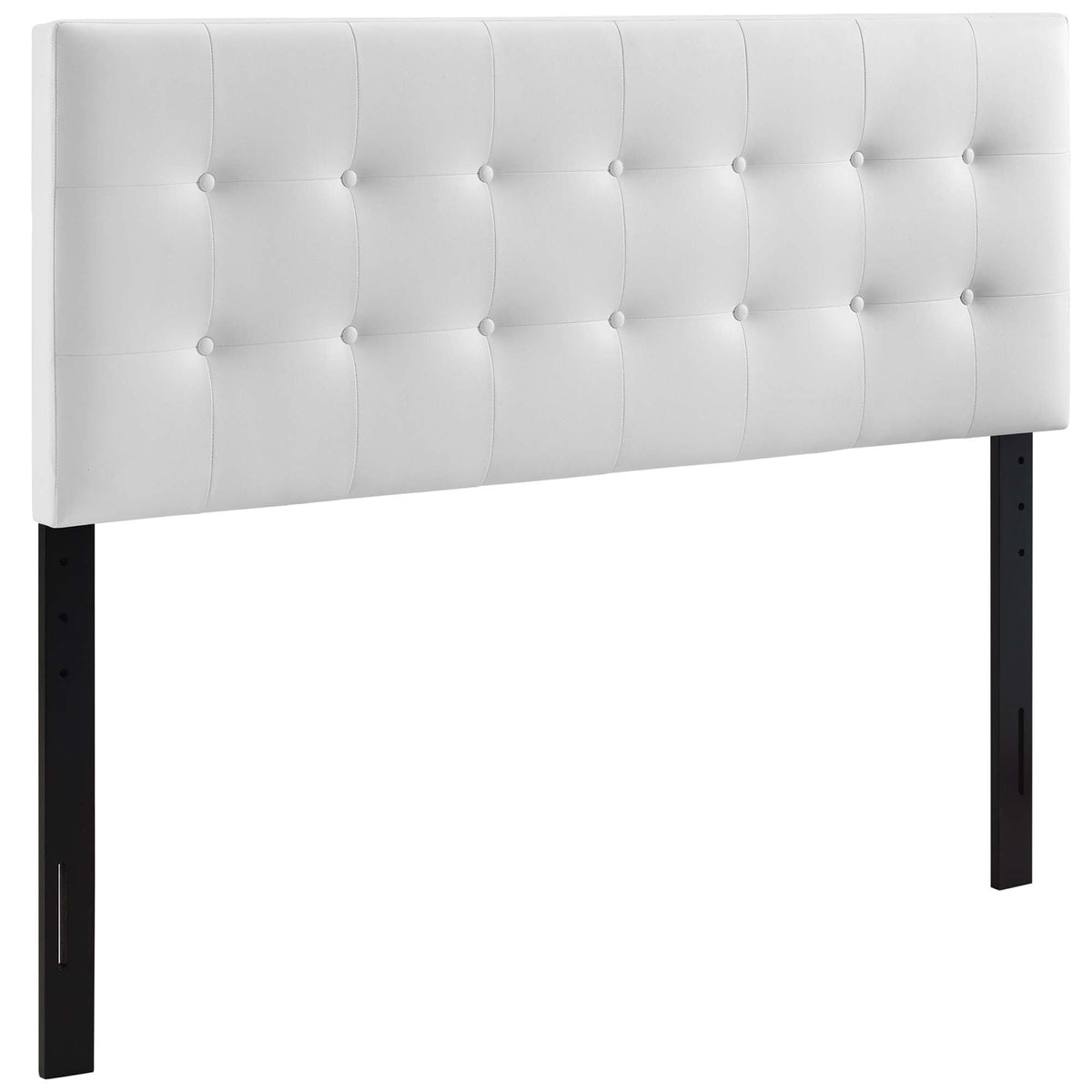Emily White Upholstered Vinyl Full Headboard - Ornate Home