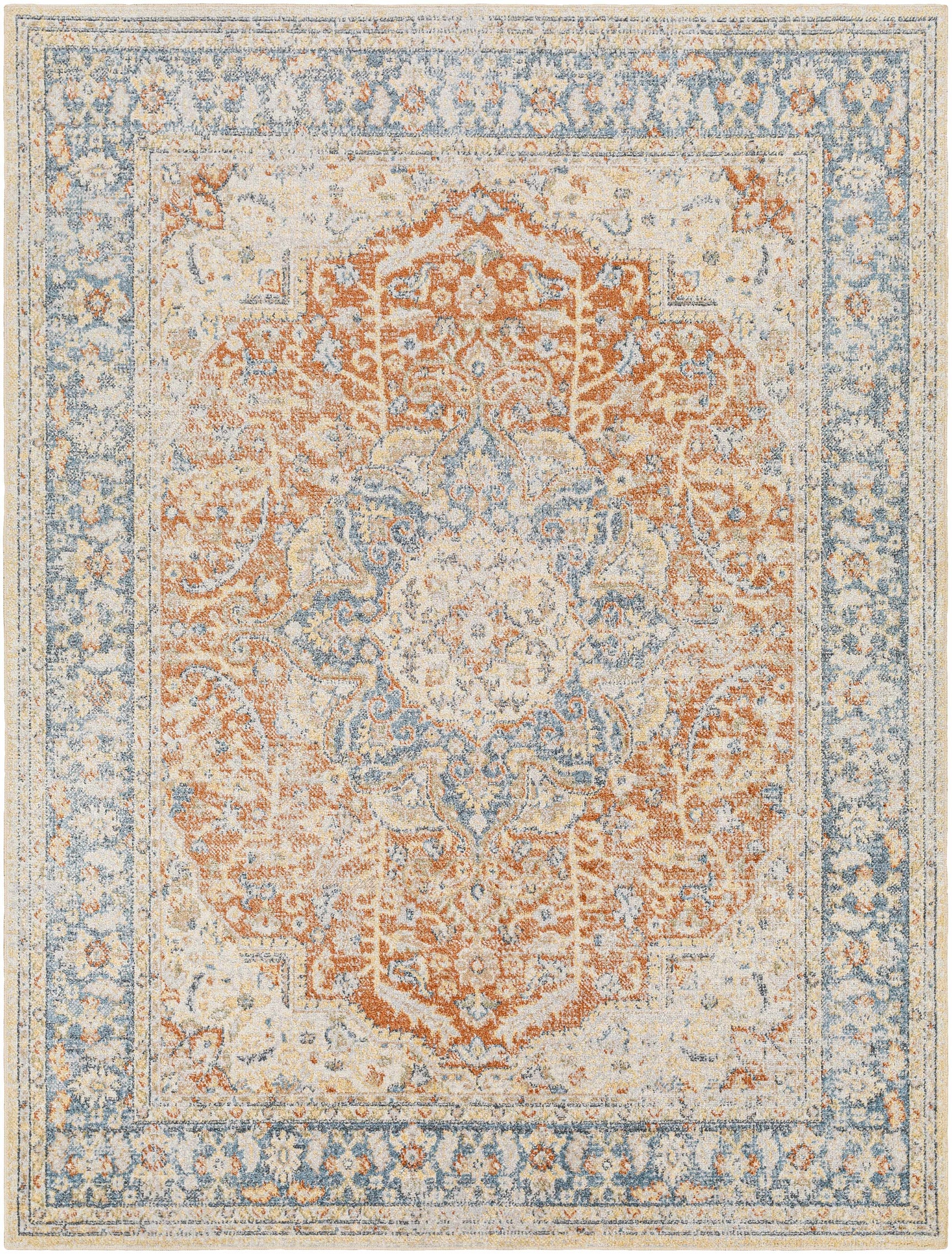 Emke Rust Washable Area Rug - Clearance - Ornate Home