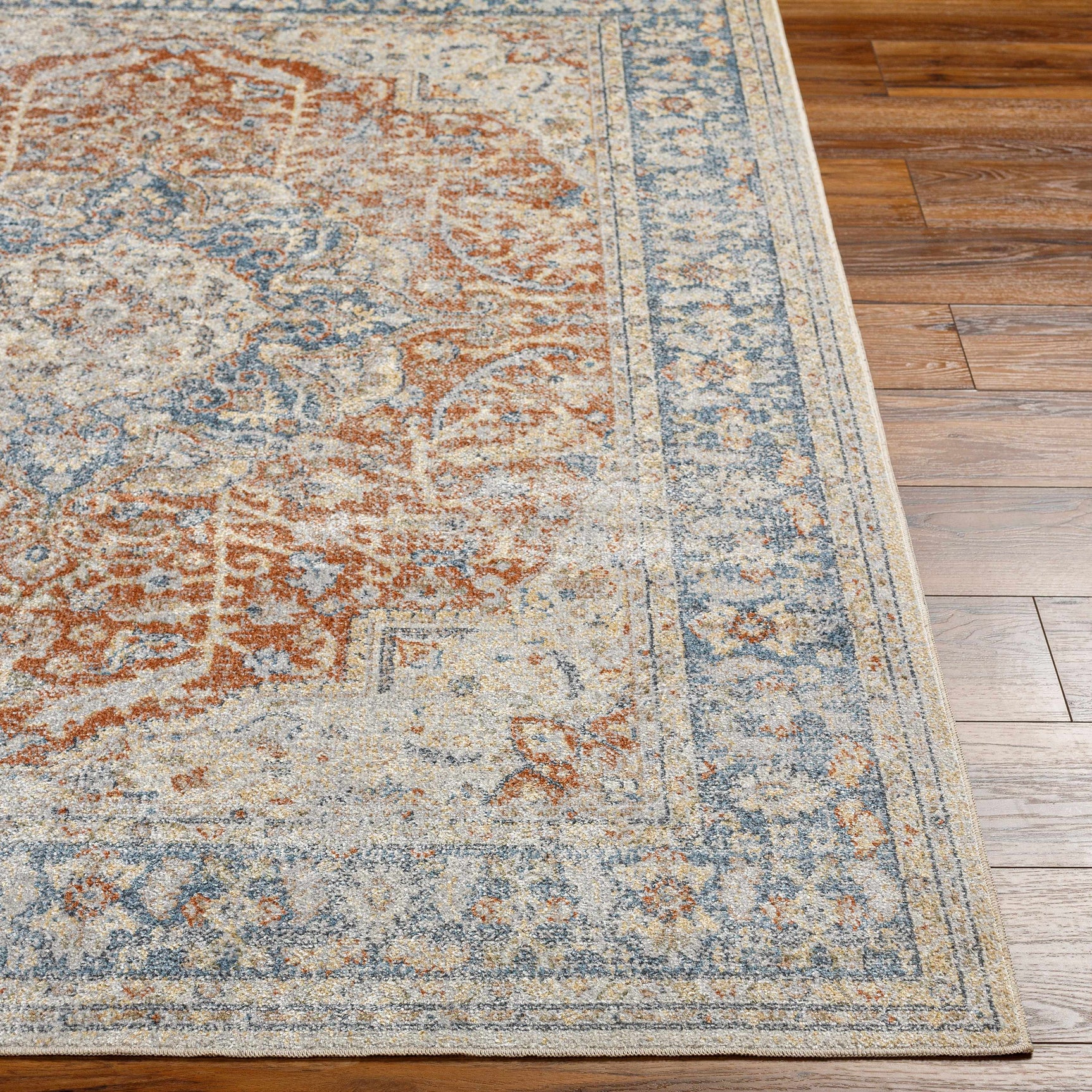 Emke Rust Washable Area Rug - Clearance - Ornate Home