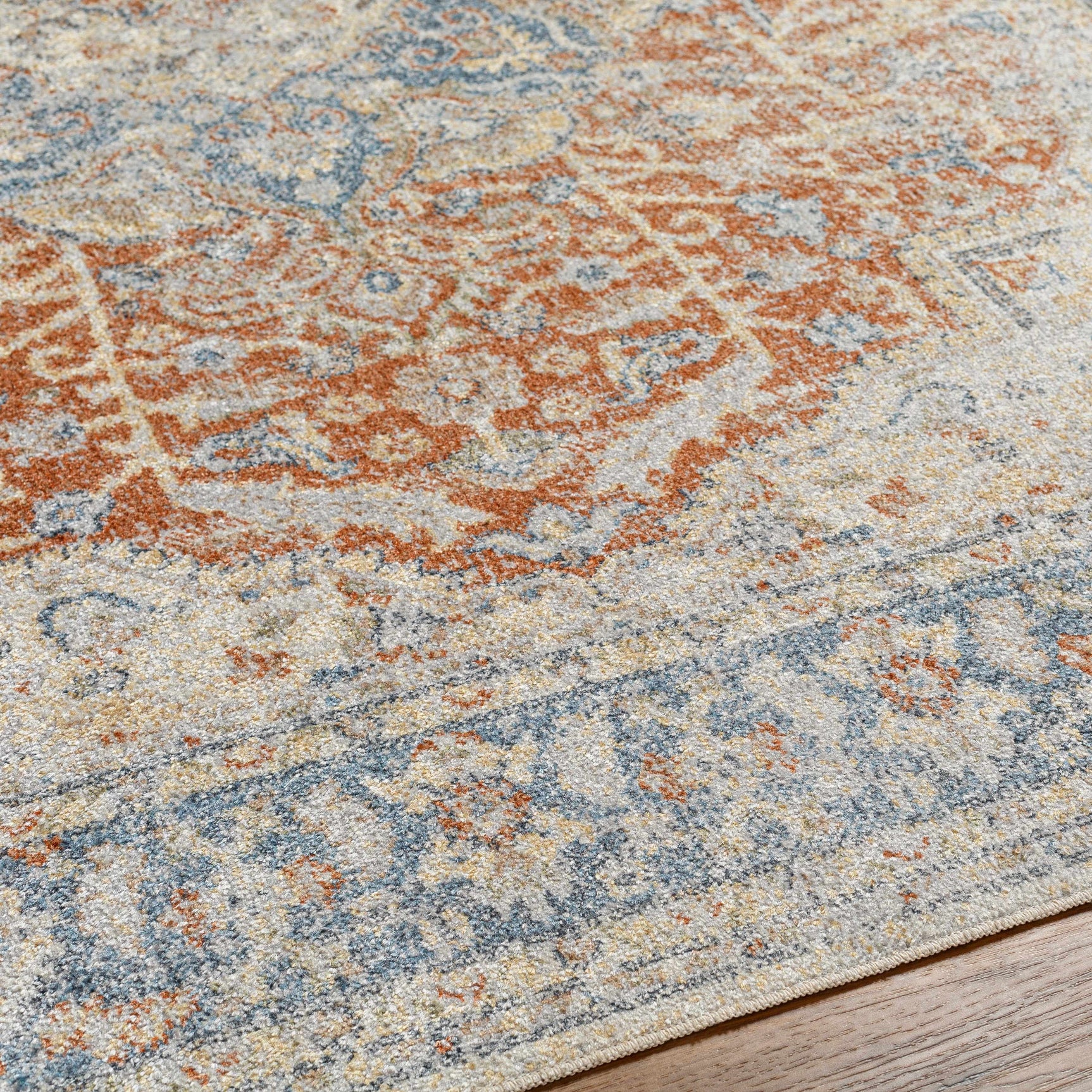 Emke Rust Washable Area Rug - Clearance - Ornate Home