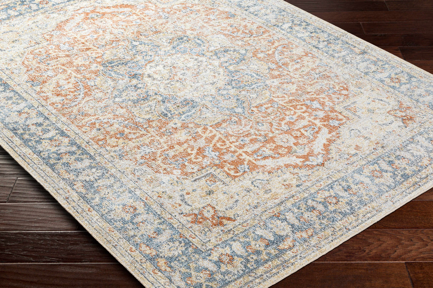 Emke Rust Washable Area Rug - Clearance - Ornate Home