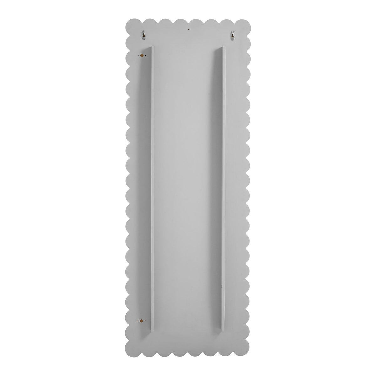 Emmeline Light Gray Scalloped Rectangle Floor Mirror - Ornate Home