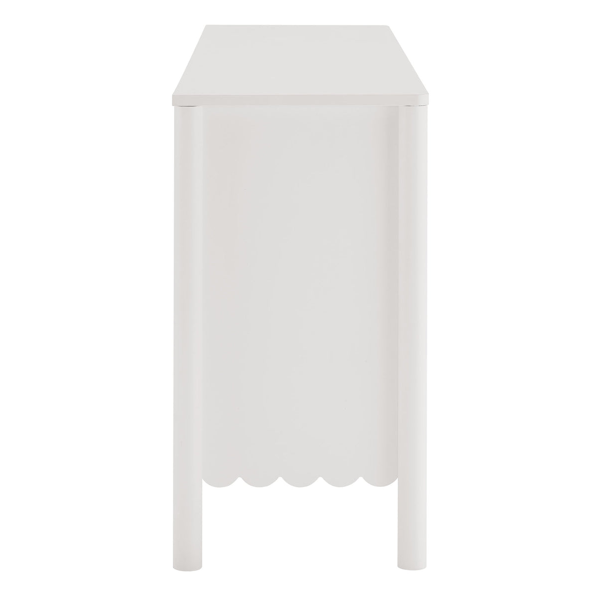 Emmeline White 66" 4-Door Scalloped Sideboard Cabinet - Ornate Home