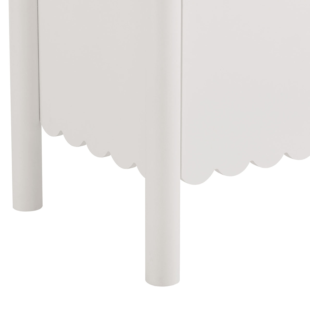 Emmeline White 66" 4-Door Scalloped Sideboard Cabinet - Ornate Home
