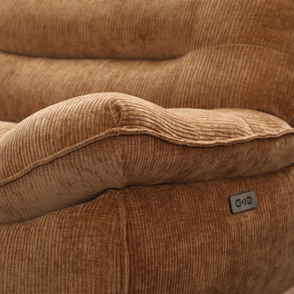 Emmy Orange Chenille Power Motion Sectional Sofa - Ornate Home